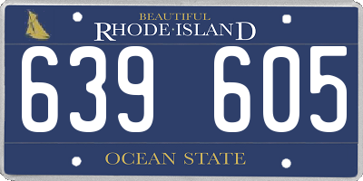 RI license plate 639605