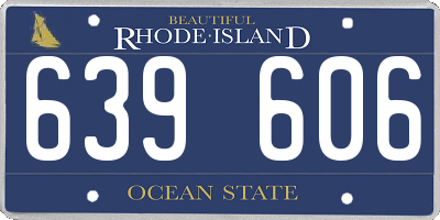 RI license plate 639606