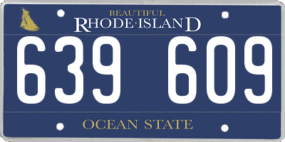 RI license plate 639609