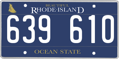 RI license plate 639610