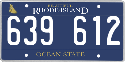 RI license plate 639612