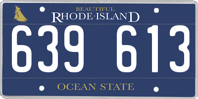 RI license plate 639613