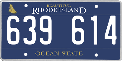 RI license plate 639614