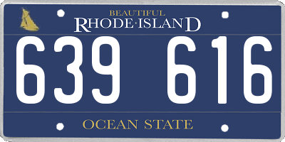 RI license plate 639616