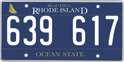 RI license plate 639617