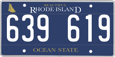RI license plate 639619