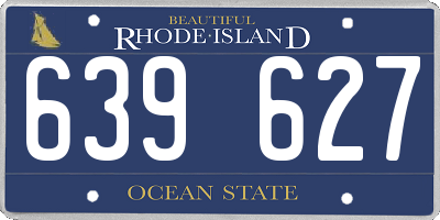 RI license plate 639627