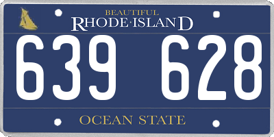RI license plate 639628