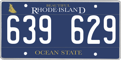 RI license plate 639629