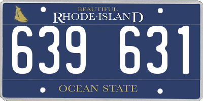 RI license plate 639631