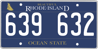 RI license plate 639632