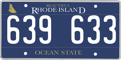 RI license plate 639633