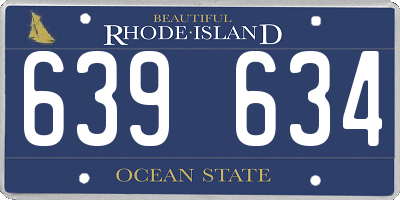 RI license plate 639634