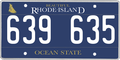 RI license plate 639635