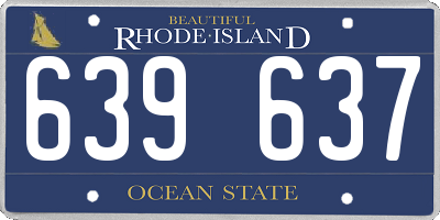 RI license plate 639637