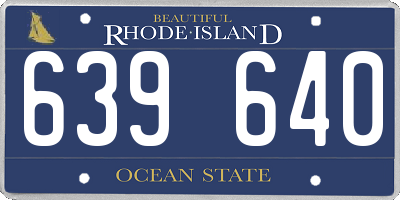 RI license plate 639640