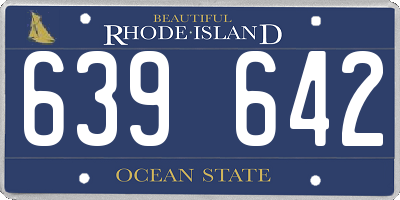 RI license plate 639642