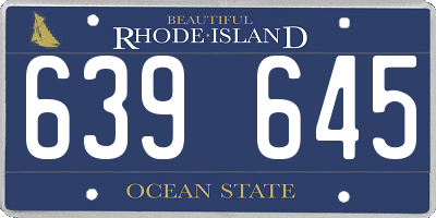 RI license plate 639645