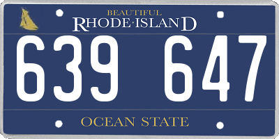 RI license plate 639647