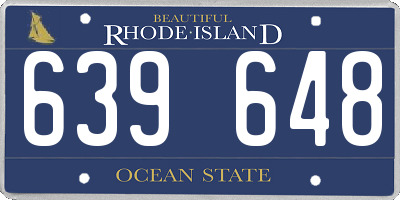 RI license plate 639648