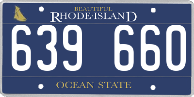 RI license plate 639660