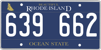 RI license plate 639662