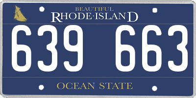 RI license plate 639663