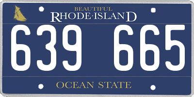 RI license plate 639665