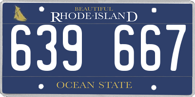 RI license plate 639667