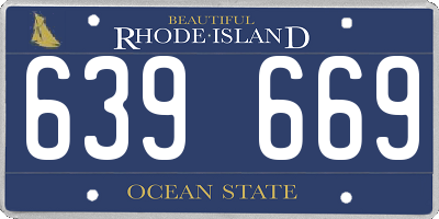 RI license plate 639669
