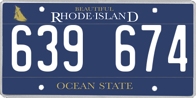 RI license plate 639674