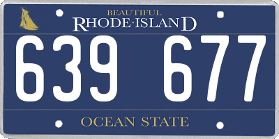 RI license plate 639677