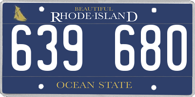 RI license plate 639680
