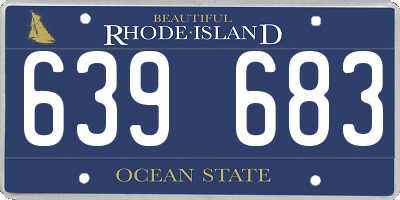 RI license plate 639683