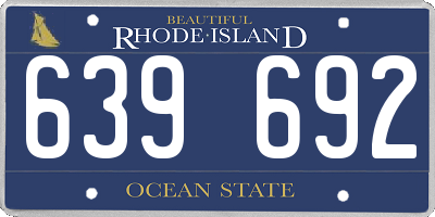 RI license plate 639692