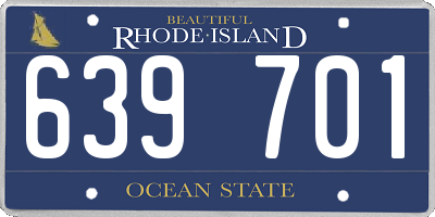 RI license plate 639701