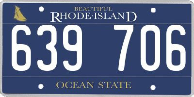 RI license plate 639706