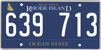RI license plate 639713