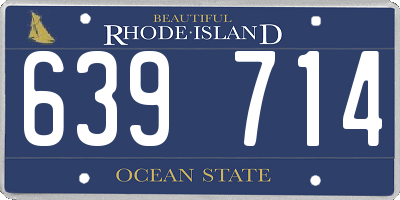 RI license plate 639714