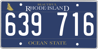 RI license plate 639716