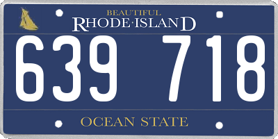 RI license plate 639718