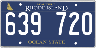 RI license plate 639720