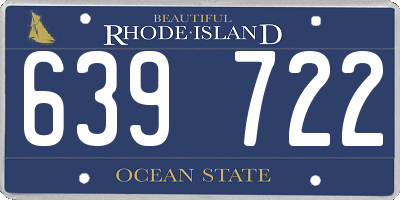 RI license plate 639722