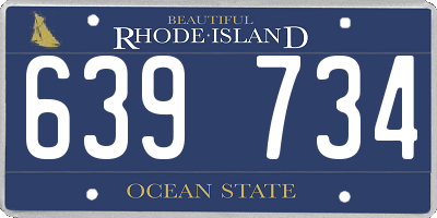 RI license plate 639734