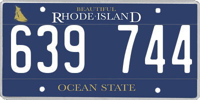 RI license plate 639744
