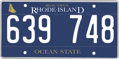 RI license plate 639748
