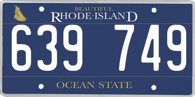 RI license plate 639749