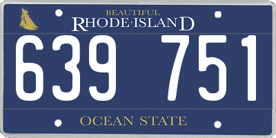 RI license plate 639751