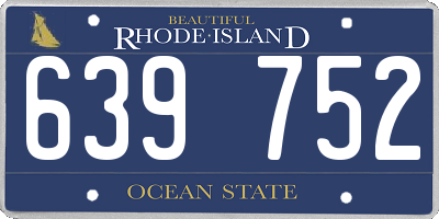 RI license plate 639752