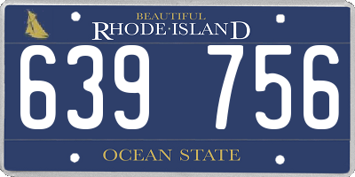 RI license plate 639756